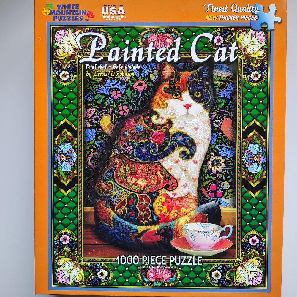 White Mountain Puzzle 1000 Pieces "Painted Cat"